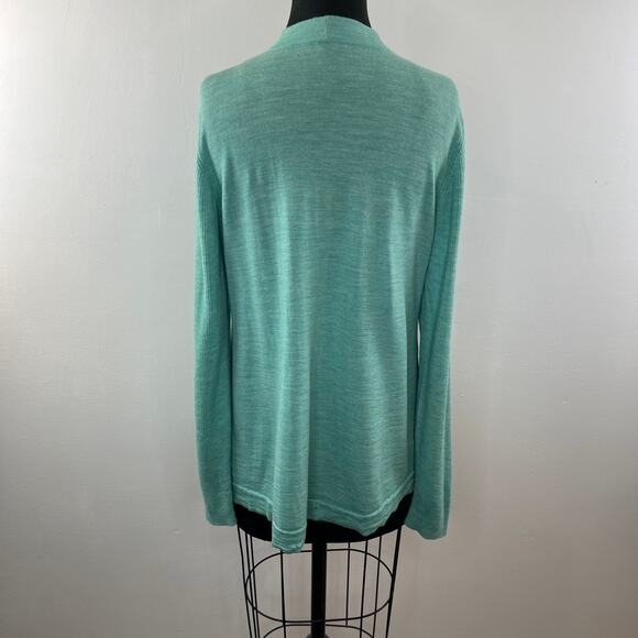 Eileen Fisher Green Cardigan Sweater Wool Open Front Long Sleeve Regular Fit XL - Picture 5 of 10